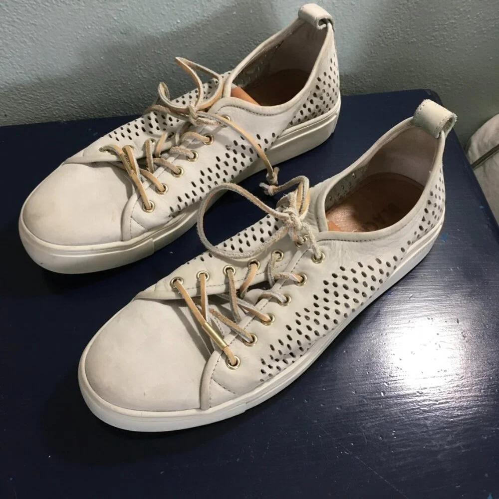 Blackstone Womens Leather Sneaker Limestone